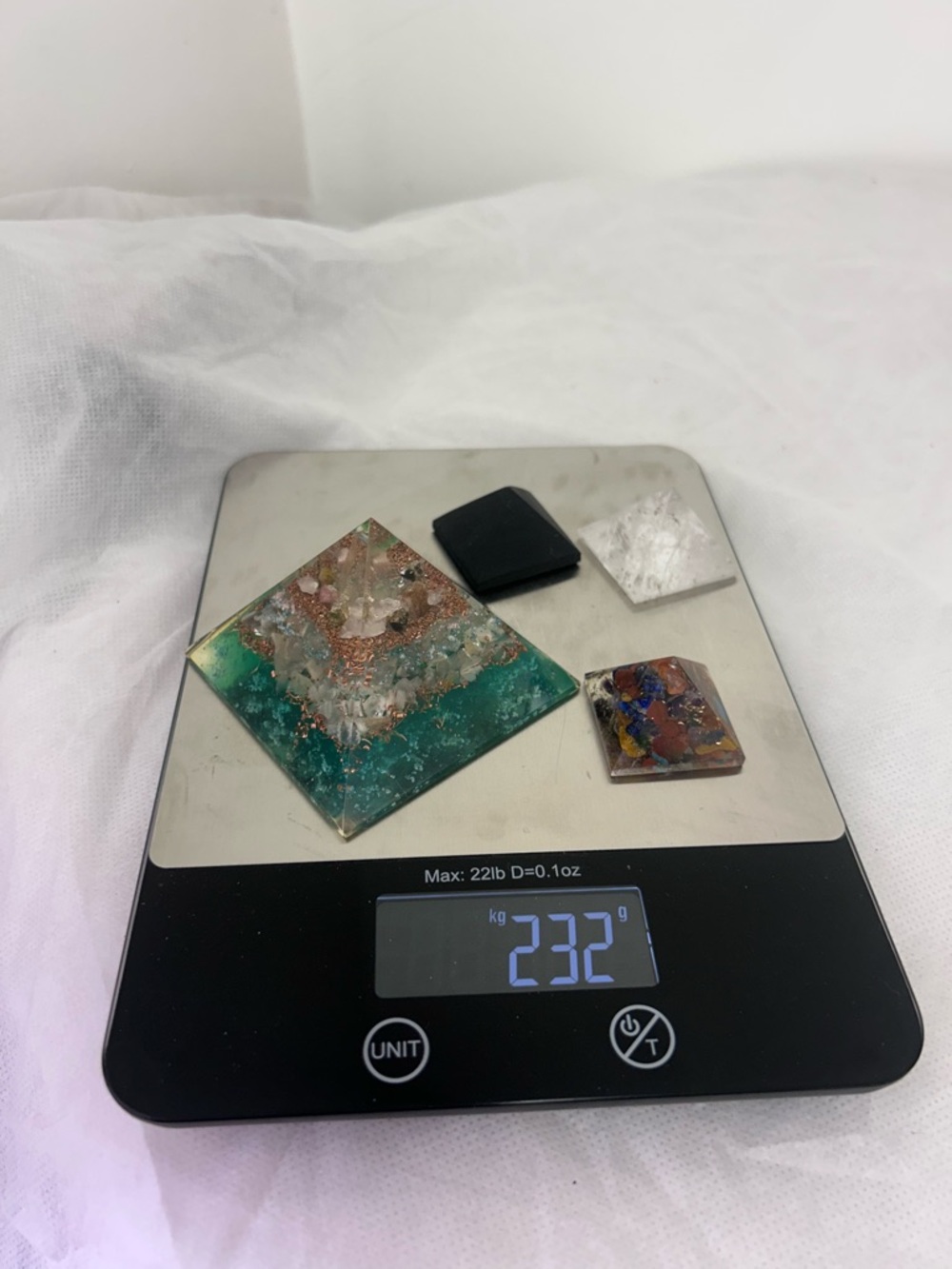 Crystal Pyramid Lot-  Orgonite, Quartz and Obsidian